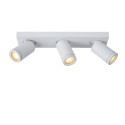 Lucide TAYLOR - Spot plafond Salle de bains - LED Dim to warm - GU10 (MR16) - 3x5W 2200K/3000K - IP44 - Blanc
