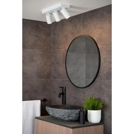 Lucide TAYLOR - Spot plafond Salle de bains - LED Dim to warm - GU10 (MR16) - 3x5W 2200K/3000K - IP44 - Blanc