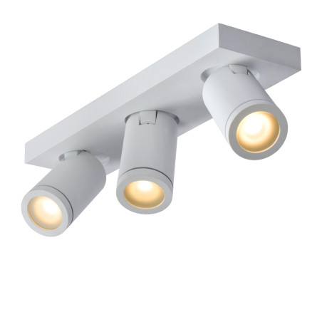 Lucide TAYLOR - Spot plafond Salle de bains - LED Dim to warm - GU10 (MR16) - 3x5W 2200K/3000K - IP44 - Blanc