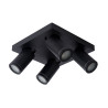 Lucide TAYLOR - Spot plafond Salle de bains - LED Dim to warm - GU10 (MR16) - 4x5W 2200K/3000K - IP44 - Noir