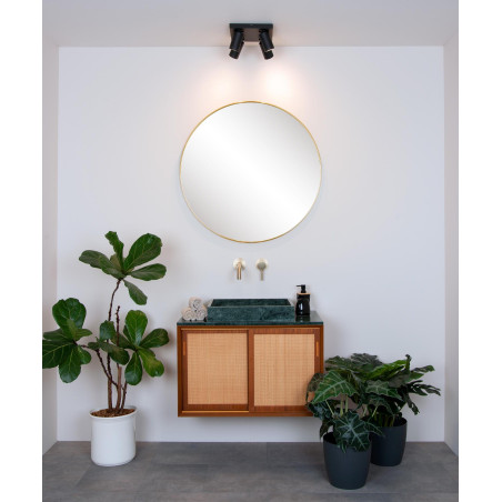 Lucide TAYLOR - Spot plafond Salle de bains - LED Dim to warm - GU10 (MR16) - 4x5W 2200K/3000K - IP44 - Noir