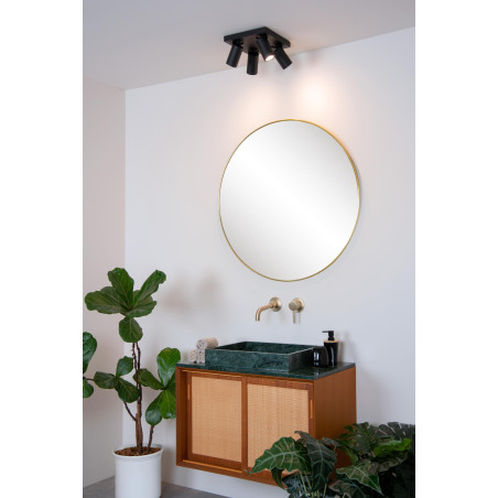 Lucide TAYLOR - Spot plafond Salle de bains - LED Dim to warm - GU10 (MR16) - 4x5W 2200K/3000K - IP44 - Noir