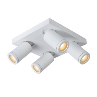 Lucide TAYLOR - Spot plafond Salle de bains - LED Dim to warm - GU10 (MR16) - 4x5W 2200K/3000K - IP44 - Blanc