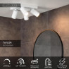 Lucide TAYLOR - Spot plafond Salle de bains - LED Dim to warm - GU10 (MR16) - 4x5W 2200K/3000K - IP44 - Blanc