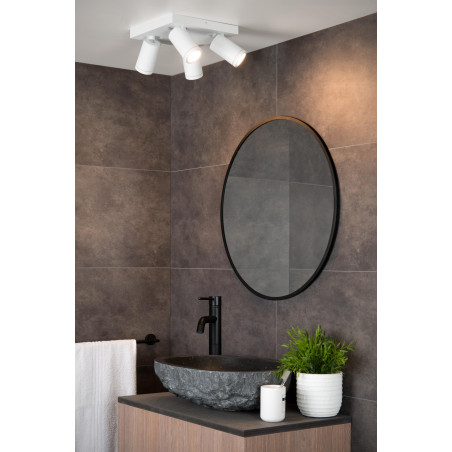 Lucide TAYLOR - Spot plafond Salle de bains - LED Dim to warm - GU10 (MR16) - 4x5W 2200K/3000K - IP44 - Blanc
