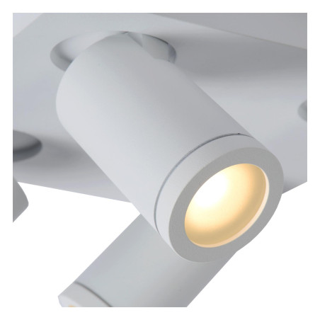 Lucide TAYLOR - Spot plafond Salle de bains - LED Dim to warm - GU10 (MR16) - 4x5W 2200K/3000K - IP44 - Blanc