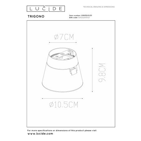 Lucide TRIGONO - Spot plafond - Ø 10,5 cm - 1xGU10 (MR16) - Blanc