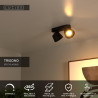Lucide TRIGONO - Spot plafond - 2xGU10 (MR16) - Noir