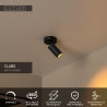 Lucide CLUBS - Spot plafond - 1xGU10 (MR16) - Noir