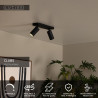 Lucide CLUBS - Spot plafond - 2xGU10 (MR16) - Noir