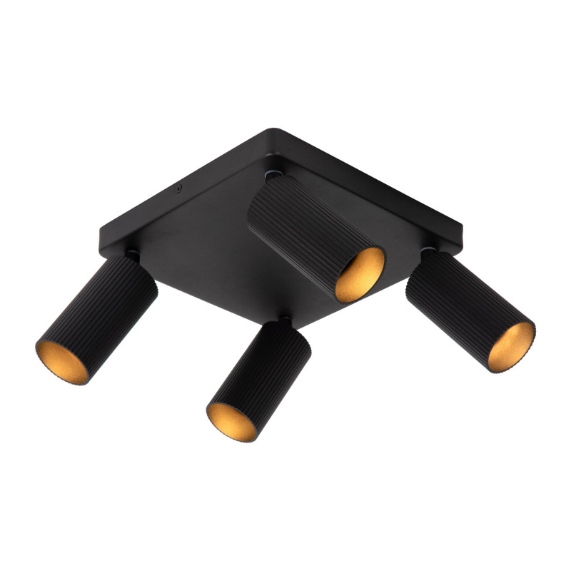 Lucide CLUBS - Spot plafond - 4xGU10 (MR16) - Noir
