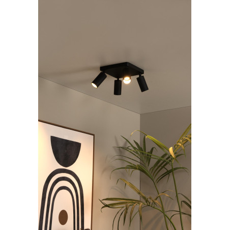 Lucide CLUBS - Spot plafond - 4xGU10 (MR16) - Noir