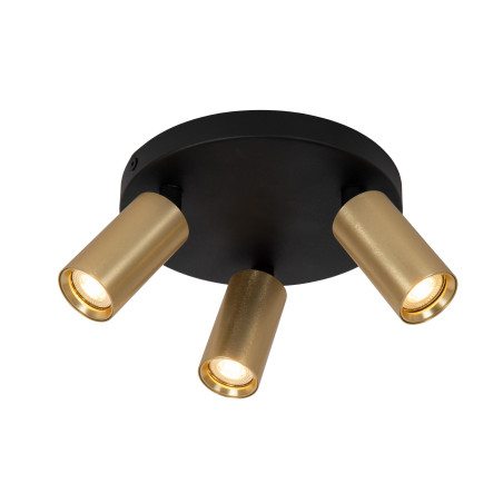 Lucide RITMO - Spot plafond - Ø 18 cm - 3xGU10 (MR11) - Or Mat / Laiton
