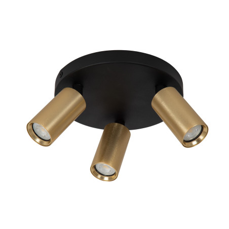 Lucide RITMO - Spot plafond - Ø 18 cm - 3xGU10 (MR11) - Or Mat / Laiton
