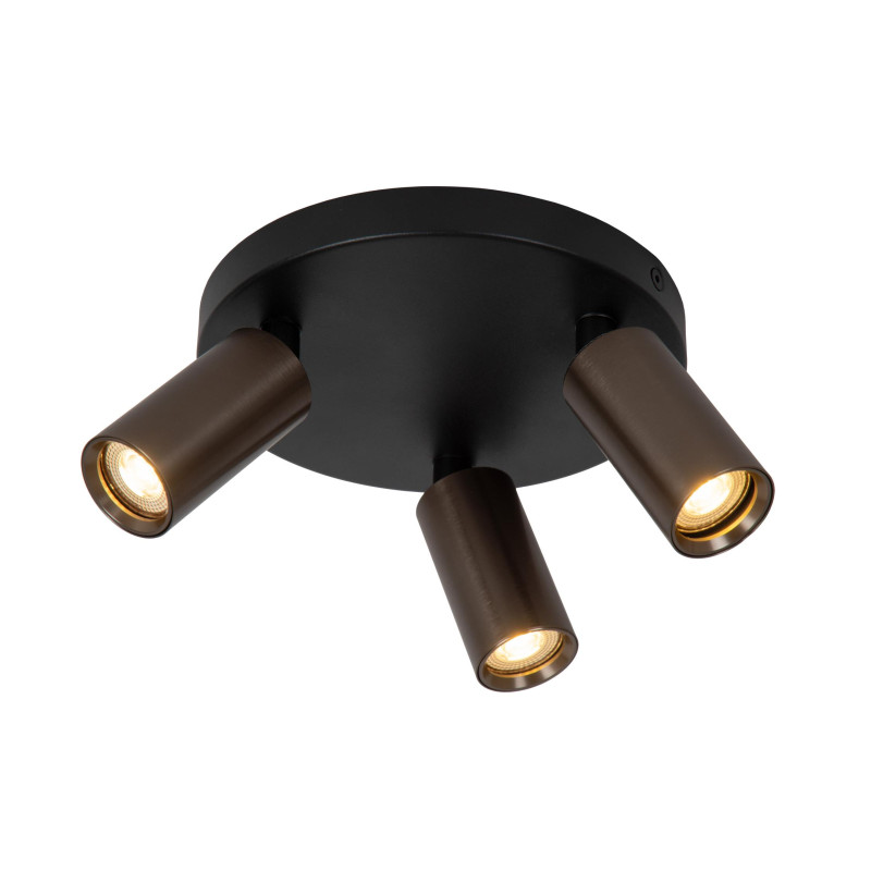 Lucide RITMO - Spot plafond - Ø 18 cm - 3xGU10 (MR11) - Café