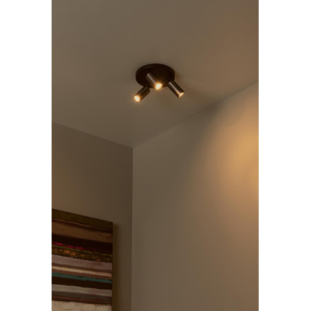 Lucide RITMO - Spot plafond - Ø 18 cm - 3xGU10 (MR11) - Café