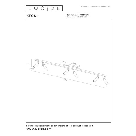 Lucide KEONI - Spot plafond - 6xG9 - Taupe - Essential