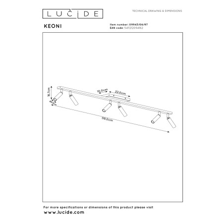 Lucide KEONI - Spot plafond - 6xG9 - Café - Essential