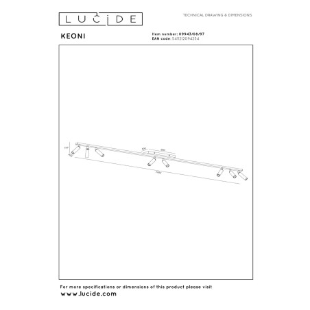Lucide KEONI - Spot plafond - 8xG9 - Café - Essential