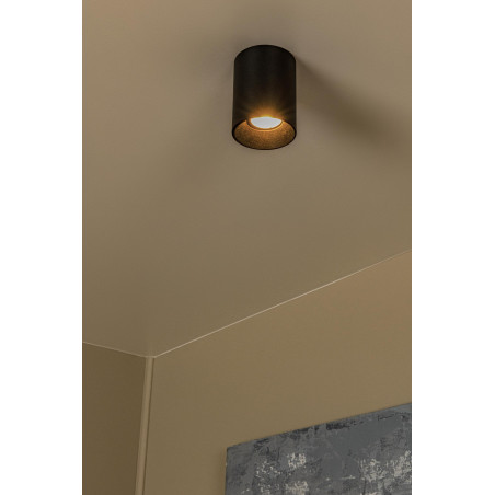 Lucide GERTI - Spot plafond - Ø 8 cm - 1xGU10 (MR16) - Des anneaux interchangeables inclus - Noir - Essential