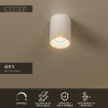 Lucide GERTI - Spot plafond - Ø 8 cm - 1xGU10 (MR16) - Des anneaux interchangeables inclus - Blanc - Essential