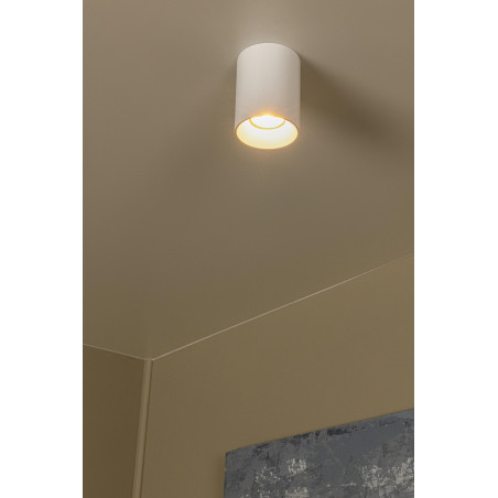 Lucide GERTI - Spot plafond - Ø 8 cm - 1xGU10 (MR16) - Des anneaux interchangeables inclus - Blanc - Essential
