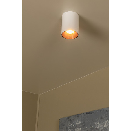 Lucide GERTI - Spot plafond - Ø 8 cm - 1xGU10 (MR16) - Des anneaux interchangeables inclus - Blanc - Essential