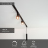 Lucide TRACK Alimentation - Système de rail monophasé / Éclairage sur rail - Simple/Double - Noir (Extension)