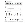 Lucide TRACK Alimentation - Système de rail monophasé / Éclairage sur rail - Simple - Noir (Extension)