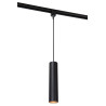 Lucide TRACK FLORIS Suspension - Système de rail monophasé / Éclairage sur rail - 1xGU10 - Noir (Extension)