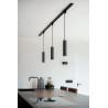 Lucide TRACK FLORIS Suspension - Système de rail monophasé / Éclairage sur rail - 1xGU10 - Noir (Extension)