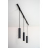 Lucide TRACK FLORIS Suspension - Système de rail monophasé / Éclairage sur rail - 1xGU10 - Noir (Extension)