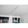 Lucide TRACK FLORIS Suspension - Système de rail monophasé / Éclairage sur rail - 1xGU10 - - L 5,6 x P 5,6 x H 155 cm - Blanc