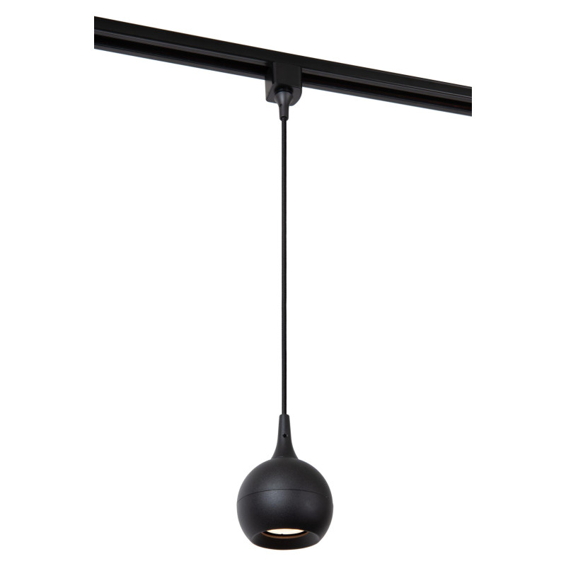 Lucide TRACK FAVORI Suspension - Système de rail monophasé / Éclairage sur rail - 1xGU10 - Noir (Extension)