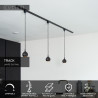 Lucide TRACK FAVORI Suspension - Système de rail monophasé / Éclairage sur rail - 1xGU10 - Noir (Extension)