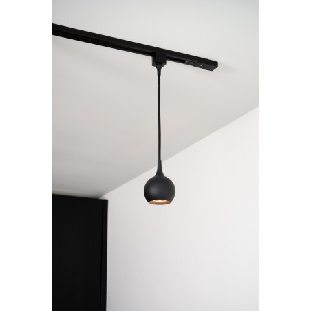 Lucide TRACK FAVORI Suspension - Système de rail monophasé / Éclairage sur rail - 1xGU10 - Noir (Extension)