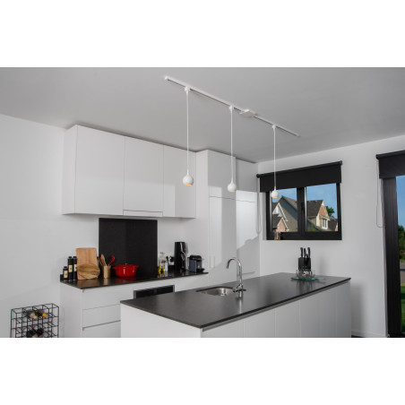 Lucide TRACK FAVORI Suspension - Système de rail monophasé / Éclairage sur rail - 1xGU10 - Blanc (Extension)