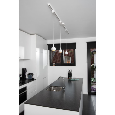 Lucide TRACK FAVORI Suspension - Système de rail monophasé / Éclairage sur rail - 1xGU10 - Blanc (Extension)