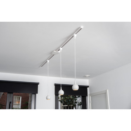 Lucide TRACK FAVORI Suspension - Système de rail monophasé / Éclairage sur rail - 1xGU10 - Blanc (Extension)