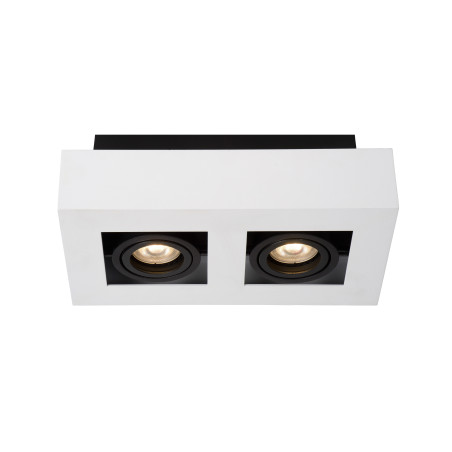 Lucide XIRAX - Spot plafond - LED Dim to warm - GU10 (MR16) - 2x5W 2200K/3000K - Blanc