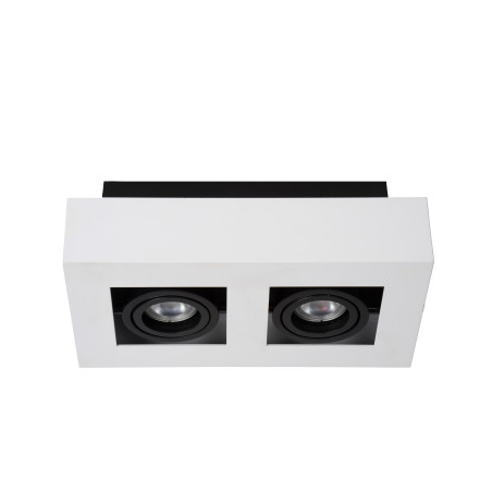 Lucide XIRAX - Spot plafond - LED Dim to warm - GU10 (MR16) - 2x5W 2200K/3000K - Blanc