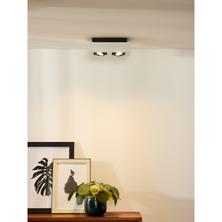 Lucide XIRAX - Spot plafond - LED Dim to warm - GU10 (MR16) - 2x5W 2200K/3000K - Blanc