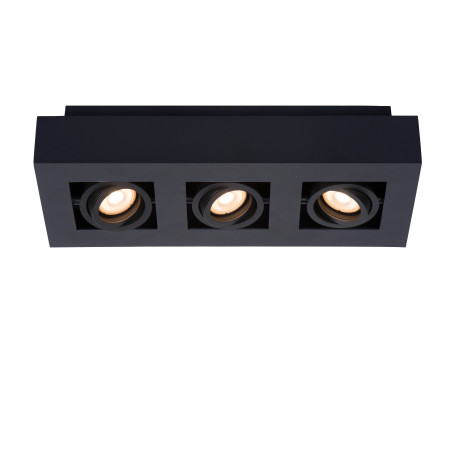Lucide XIRAX - Spot plafond - LED Dim to warm - GU10 (MR16) - 3x5W 2200K/3000K - Noir