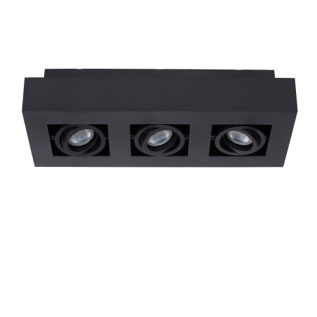 Lucide XIRAX - Spot plafond - LED Dim to warm - GU10 (MR16) - 3x5W 2200K/3000K - Noir
