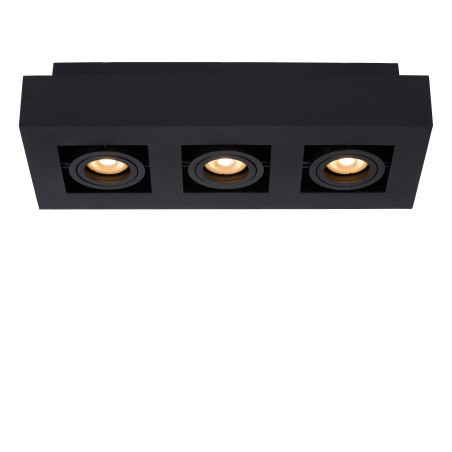 Lucide XIRAX - Spot plafond - LED Dim to warm - GU10 (MR16) - 3x5W 2200K/3000K - Noir