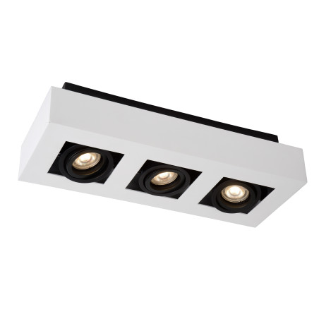 Lucide XIRAX - Spot plafond - LED Dim to warm - GU10 (MR16) - 3x5W 2200K/3000K - Blanc