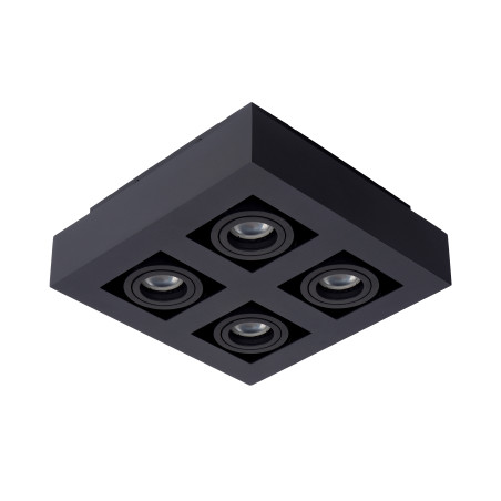 Lucide XIRAX - Spot plafond - LED Dim to warm - GU10 (MR16) - 4x5W 2200K/3000K - Noir