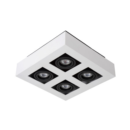 Lucide XIRAX - Spot plafond - LED Dim to warm - GU10 (MR16) - 4x5W 2200K/3000K - Blanc
