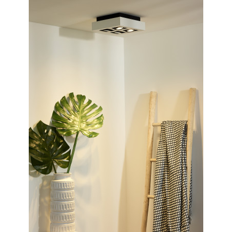 Lucide XIRAX - Spot plafond - LED Dim to warm - GU10 (MR16) - 4x5W 2200K/3000K - Blanc
