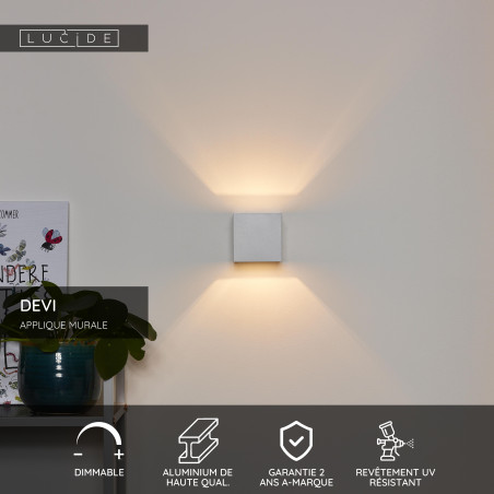 Lucide DEVI - Applique murale - 1xG9 - Blanc